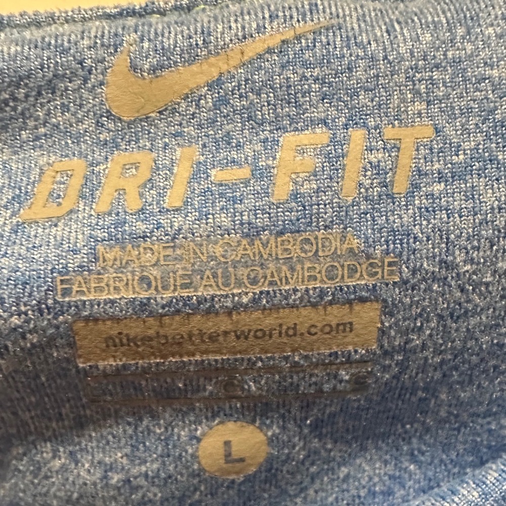 Nike Dri-FIT Running Leggings Women Large Blue Excellent Crop Zipper Pocket - Picture 7 of 14